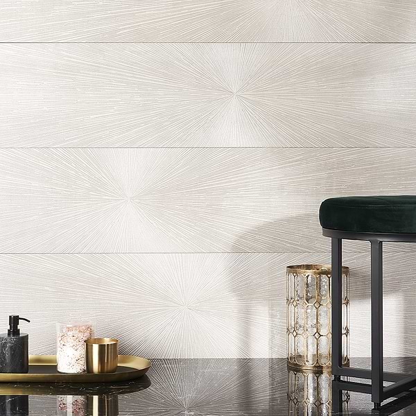 Twilight Star White 12x48 Metal Look Porcelain Tile