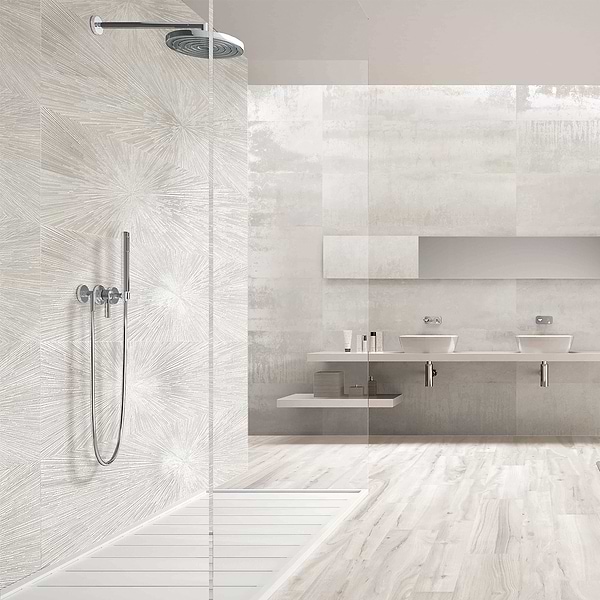 Twilight White Alfa 12x48 Metal Look Porcelain Tile