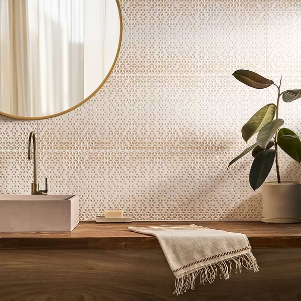 Terramay Flower Terracotta 12x36 Textured Mixed Finish Matte Ceramic Tile