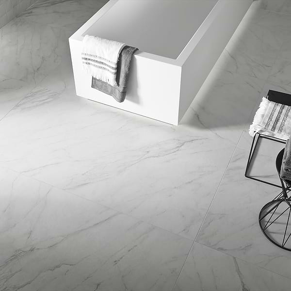 Belvedere Bianco 15x60 Marble Look Porcelain Tile