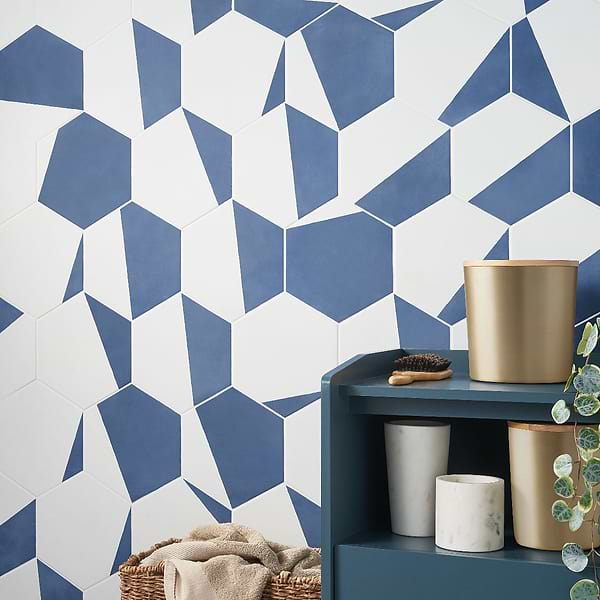 HexArt Pop Azul 8" Hexagon Matte Porcelain Tile