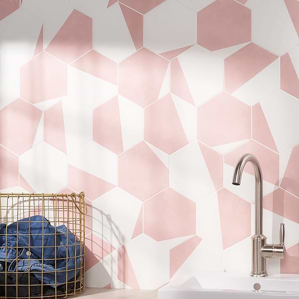 HexArt Pop Rose 8" Hexagon Matte Porcelain Tile