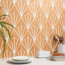 HexArt Deco Orange 8" Hexagon Matte Porcelain Tile