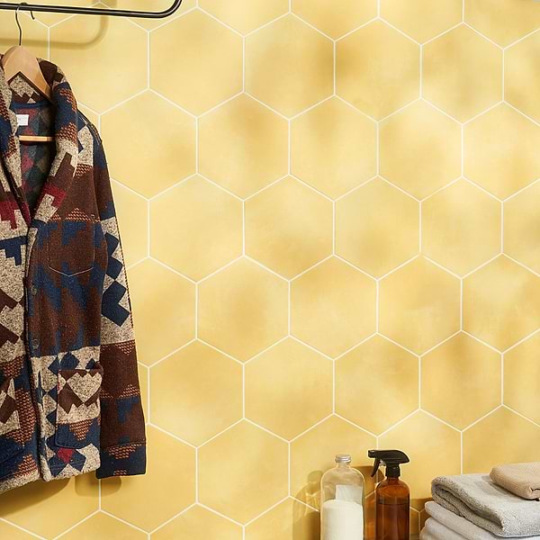 HexArt Yellow 8" Hexagon Matte Porcelain Tile