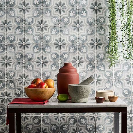 Paula Purroy Talia Alta Blue Gray 5x5 Matte Ceramic Tile