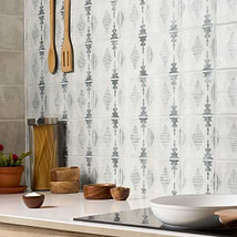 Paula Purroy Talia Aztec Blue Gray 5x5 Matte Ceramic Tile