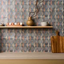 Paula Purroy Talia Aztec Blue Terracotta 5x5 Matte Ceramic Tile