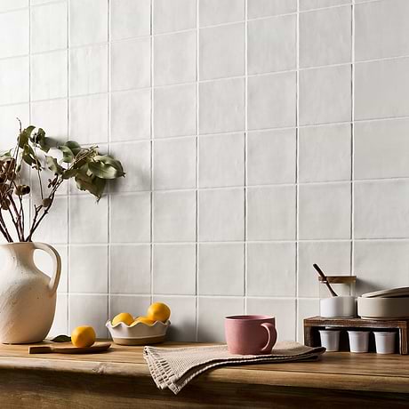 Paula Purroy Talia Cream White 5x5 Matte Ceramic Tile