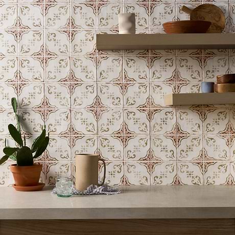 Paula Purroy Talia Portina Terracotta Gold 5x5 Matte Ceramic Tile