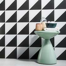 Art Geo by Elizabeth Sutton Cement Dos Charcoal Black 8x8 Matte Porcelain Tile