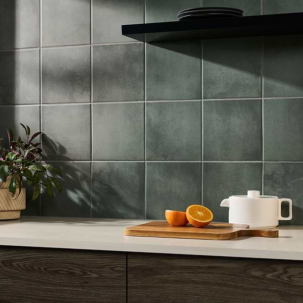 Art Geo by Elizabeth Sutton Meadow Green 8x8 Matte Porcelain Tile