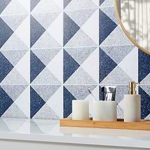 Art Geo by Elizabeth Sutton Terrazzo Deco Blue 8x8 Matte Porcelain Tile