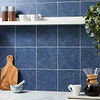 Art Geo  Terrazzo Blue 8x8 Matte Porcelain Tile by Elizabeth Sutton; in Blue Porcelain; for Backsplash, Bathroom Floor, Bathroom Wall, Commercial Floor, Floor Tile, Kitchen Floor, Kitchen Wall, Outdoor Floor, Outdoor Wall, Shower Floor, Shower Wall, Wall Tile; in Style Ideas Art Deco, Contemporary, Craftsman, Mid Century, Modern, Transitional, Whimsical