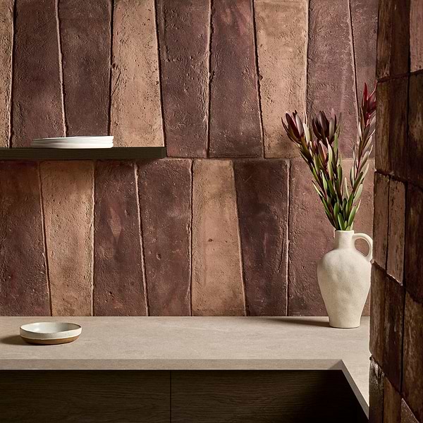 Opera Terracotta by Paula Purroy Canyon 6x18 Trapezoid Matte Terracotta Tile