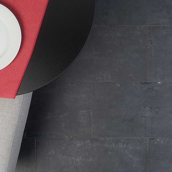 Portrait Black Matte Porcelain Tile - Sample in Black, View 2, open zoomed image