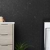 Portrait Black Gold 1x1 Matte Porcelain Mosaic Tile