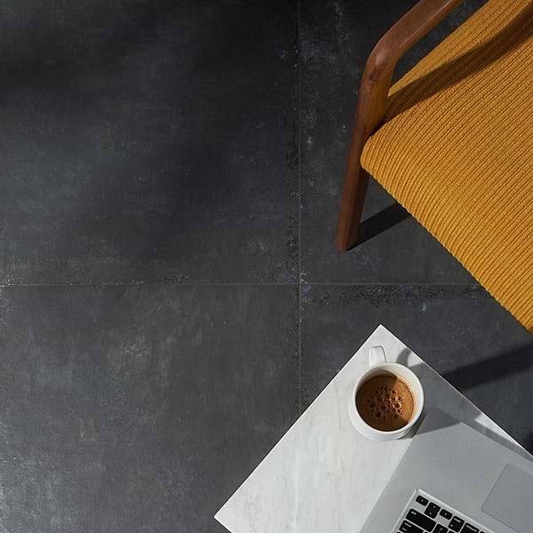 Portrait Black Matte Porcelain Tile - Sample in Black, View 3, open zoomed image