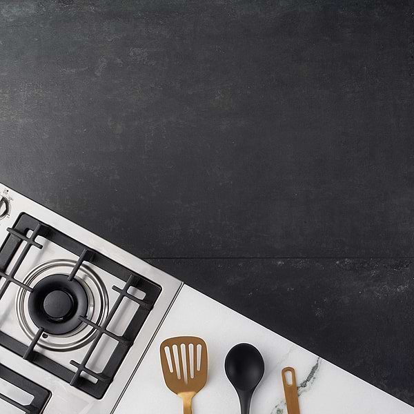 Portrait Black Matte Porcelain Tile - Sample in Black, View 8, open zoomed image