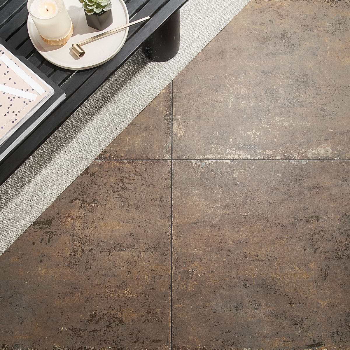 Portrait Copper 24x48 Matte Porcelain Tile; in Brown Porcelain; for Backsplash, Bathroom Floor, Bathroom Wall, Commercial Floor, Floor Tile, Kitchen Floor, Kitchen Wall, Outdoor Floor, Outdoor Wall, Pool Tile, Shower Floor, Shower Wall, Wall Tile; in Style Ideas Contemporary, Industrial, Modern, Traditional, Transitional