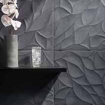 Thalia Charcoal 18x18 3D Carved Rosette Honed Limestone Tile