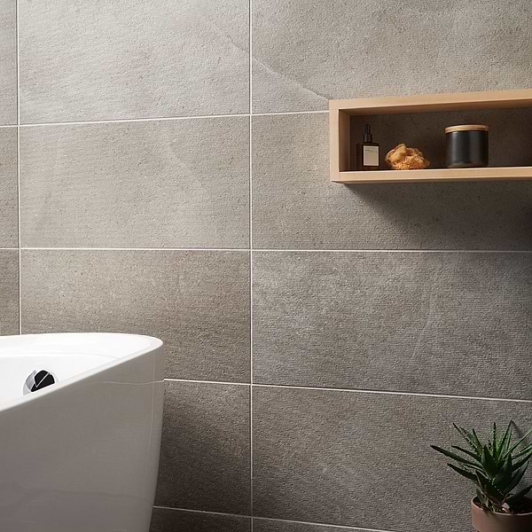 New Rock Tortora Beige 12x24 Chiseled Limestone Look Matte Porcelain Tile 