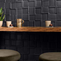Roller Cross Black 4x4 3D Handmade Matte Ceramic Tile