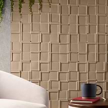 Roller Cross Taupe 4x4 3D Handmade Matte Ceramic Tile