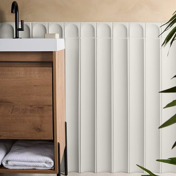 Roller Fluted Column White 4x36 3D Handmade Matte Ceramic Tile
