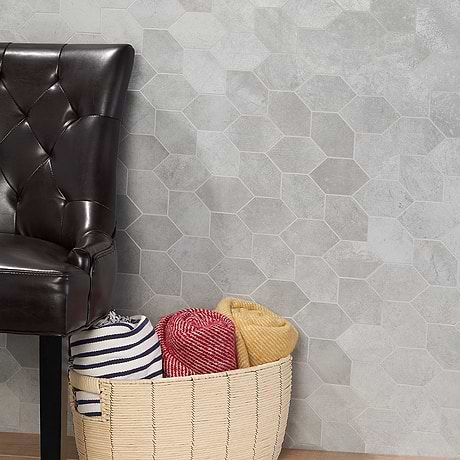 Bond Excalibur Medium Gray Foliage Matte Porcelain Mosaic Tile