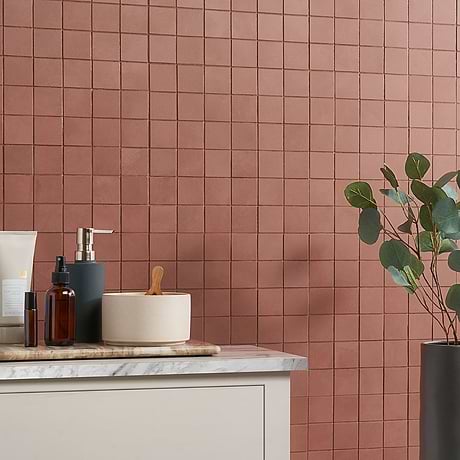 Clay Grace Red 2x2 Matte Porcelain Mosaic