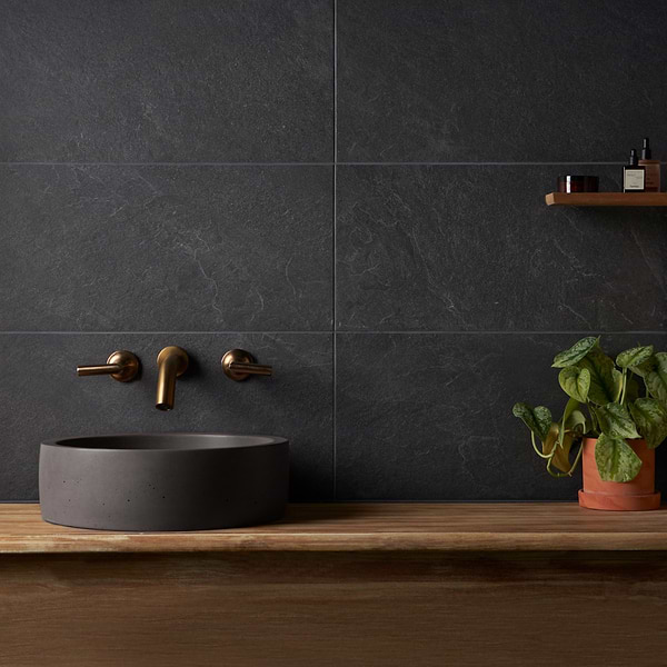 Era Charcoal Black 12x24 Limestone Look Matte Porcelain Tile