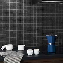 Era Charcoal Black 2x2 Limestone Look Matte Porcelain Mosaic Tile