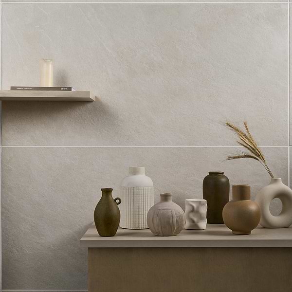 Era Linen White 24x48 Limestone Look Matte Porcelain Tile