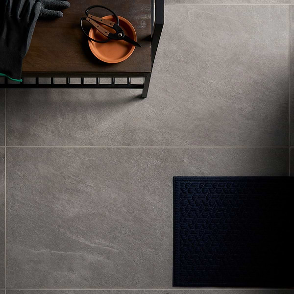 Era Slate Gray 24x48 Limestone Look Matte Porcelain Tile