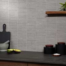 Era Silver Gray 1x6 Stacked Limestone Look Matte Porcelain Mosaic Tile