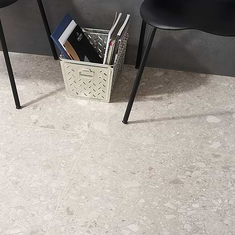 Rizo Gray 24x24 Terrazzo Look Matte Porcelain Tile