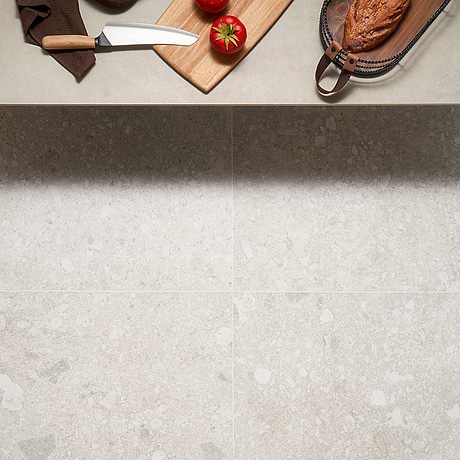Rizo Silver Beige 24x24 Terrazzo Look Matte Porcelain Tile