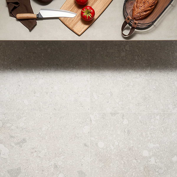 Rizo Silver Beige 24x24 Terrazzo Look Matte Porcelain Tile
