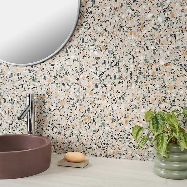 Terrazzo Italy Cava Terra Beige 24x24 Honed Marble Tile