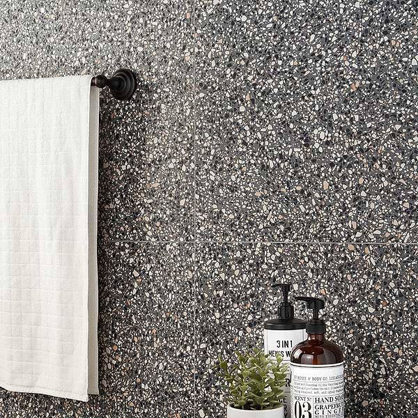 Terrazzo Italy Dolce Mora Gray 24x24 Honed Terrazzo Tile