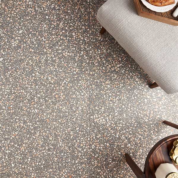 Terrazzo Italy Dolce Rina Gray 24x24 Honed Terrazzo Tile