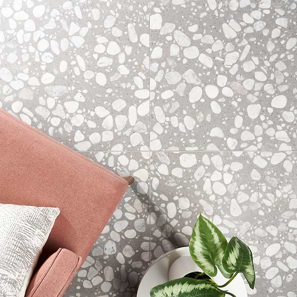 Terrazzo Italy Sacra Grigio Gray 24x24 Honed Terrazzo Tile