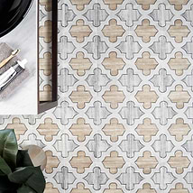 Alesso Deco Picos Beige 8x8 Matte Porcelain Tile