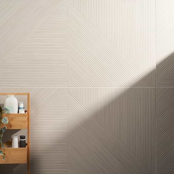 Enso Ash Beige 24x48 Ribbed Matte Fluted Porcelain Wood Look Tile