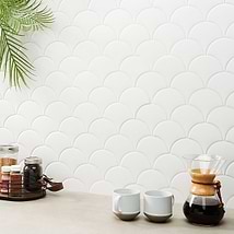 Highwater Blanco White Fishscale Matte 2x5 Ceramic Wall Tile