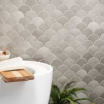 Highwater Mist 5" Fish Scale Polished Ceramic Wall Tile