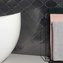 Zeal Arabesque Gunmetal Gray 8x8 Polished Porcelain Tile