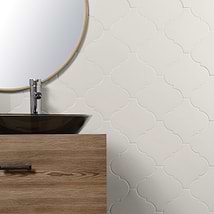 Zeal Arabesque White 8x8 Matte Porcelain Tile