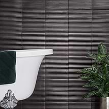 Zeal Linear 3D Gunmetal Gray 5x10 Glazed Porcelain Tile