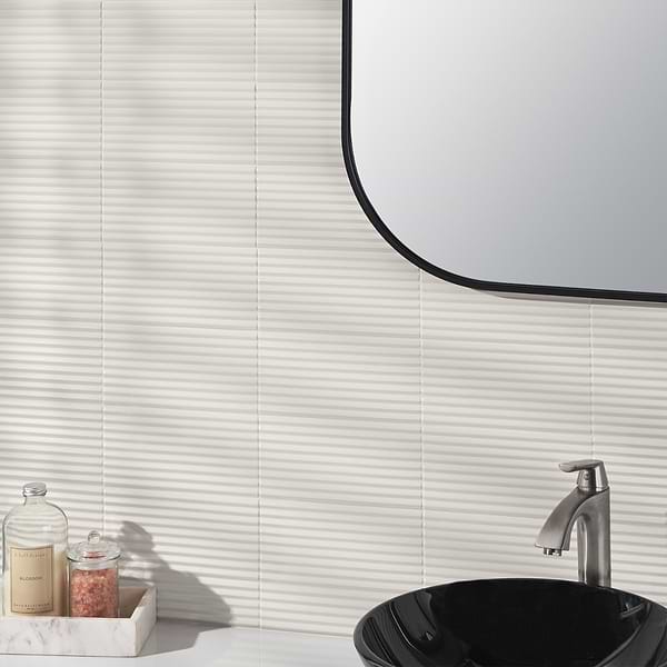 Zeal Linear 3D White 5x10 Matte Porcelain Tile